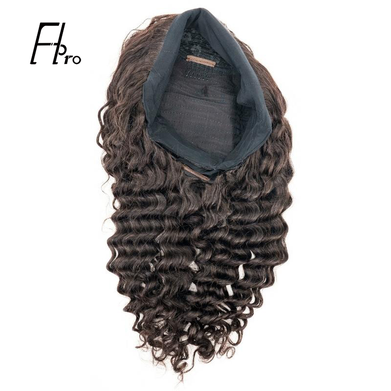 Headband Wig Deep Wave Glueless Virgin Hair Wig Machine Made 200% Density